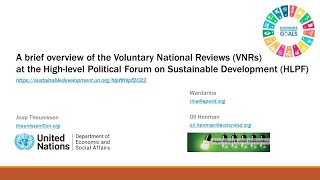 Introduction to stakeholder engagement in the Voluntary National Reviews (VNRs) at the HLPF 2022