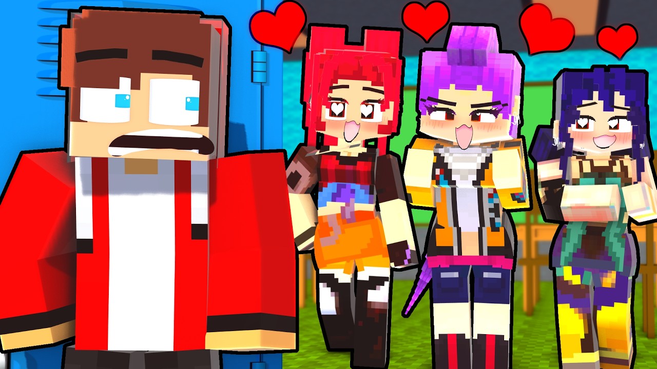 MAIZEN vs RUMI and ZOYE in SCHOOL LOVE CURSE Challenge : KPOP DEMON HUNTERS Minecraft Animation