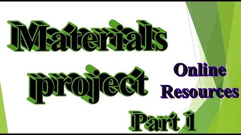 Online resources for electronic structure calculations | materials project | VASP files | Part 1