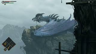 Demons Souls (2020) 4k PS5 Gameplay 1-1 Boletaria, Dragon Perched, Castle in Distance, Fog and Mist