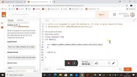 C++ Program to Count minimum number of notes in given amount of money| c++ tutorial for beginner