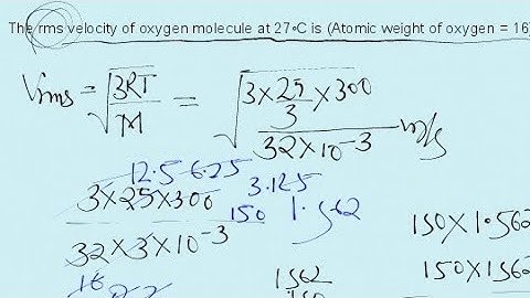 rms velocity of oxygen molecule at 27°c ? #chemistry #pw #allen