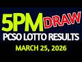 Lotto Result Today 5pm Draw March 25 2026 PCSO Lotto Result Today 5pm Draw March 25 2026 PCSO