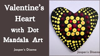 How to make a Valentine's heart | Dot Mandala Art | Painting | DIY Special Gift for Valentine's Day