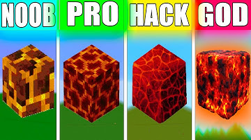 NOOB VS PRO VS HACKER VS GOD MAGMA BLOCK Minecraft Pixel Art