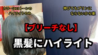 ブリーチなし 黒髪にハイライトカラー Youtube