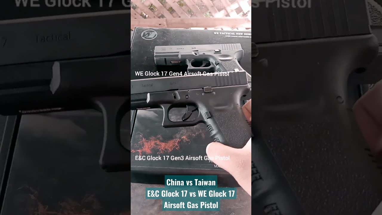China Vs Taiwan E C Glock 17 WE Airsoft Gas Pistol 1000subs