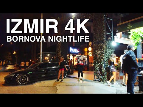 [4K] Izmir Bornova Nightlife Walking Tour, 20 August 2021 | 🇹🇷 Turkey
