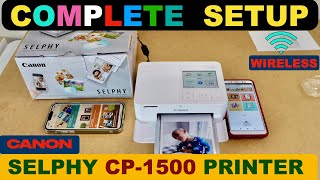 Canon SELPHY CP-1500 Setup, Install photo Film, Load Paper Tray, WiFi Setup, Print Photos & Review !