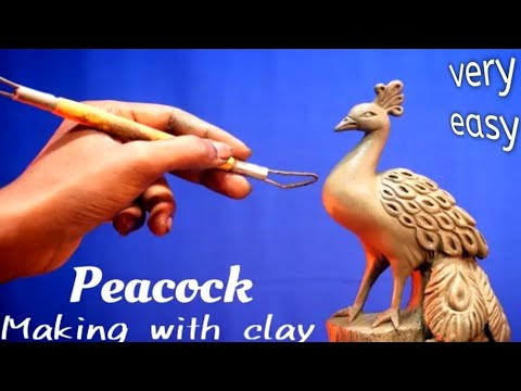 How to make peacock with clay II mitti ka mor Kaise banaye l 🦚🦚 l clay ...