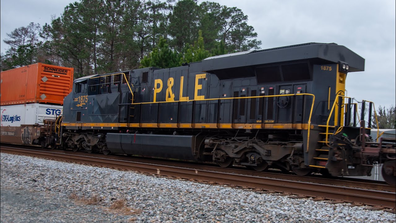 amtrak 98, PL&E on I026, FEC train at Bowden yard, empty coal train and the last I196