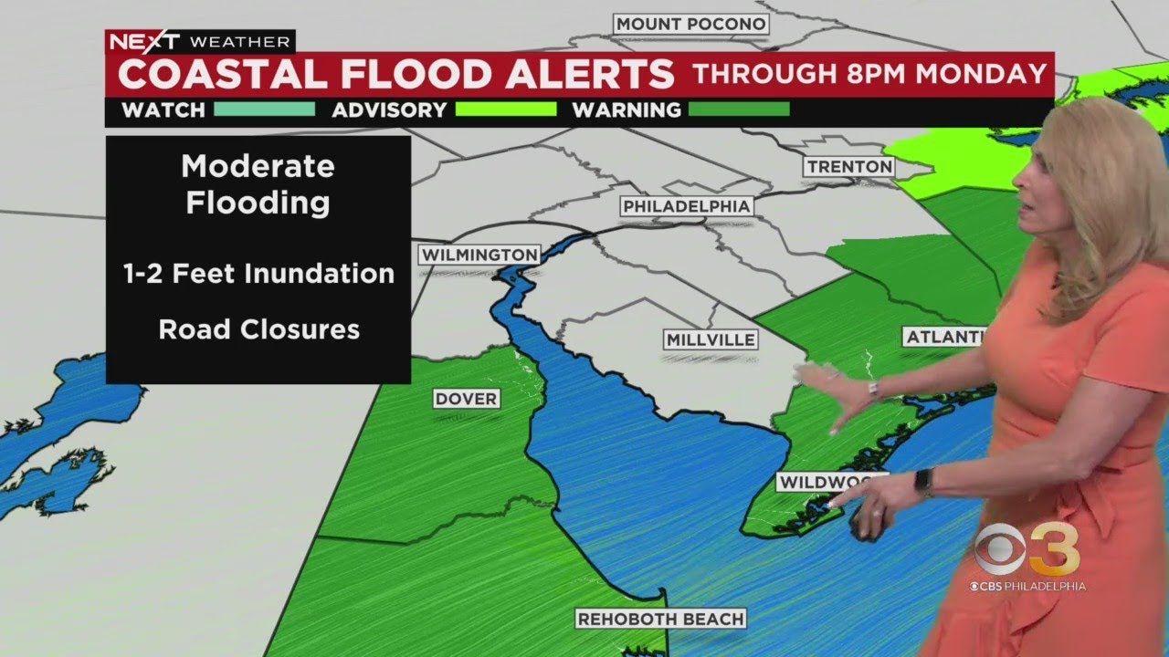 NEXT Weather: Coastal flood warning for the Jersey shore - YouTube