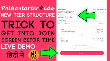 Polkastarter New IDO Tier Structure & Trick to Get Join Screen Before Time - Hindi