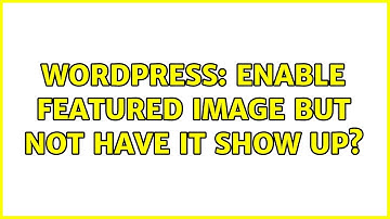 Wordpress: Enable featured image but not have it show up? (2 Solutions!!)