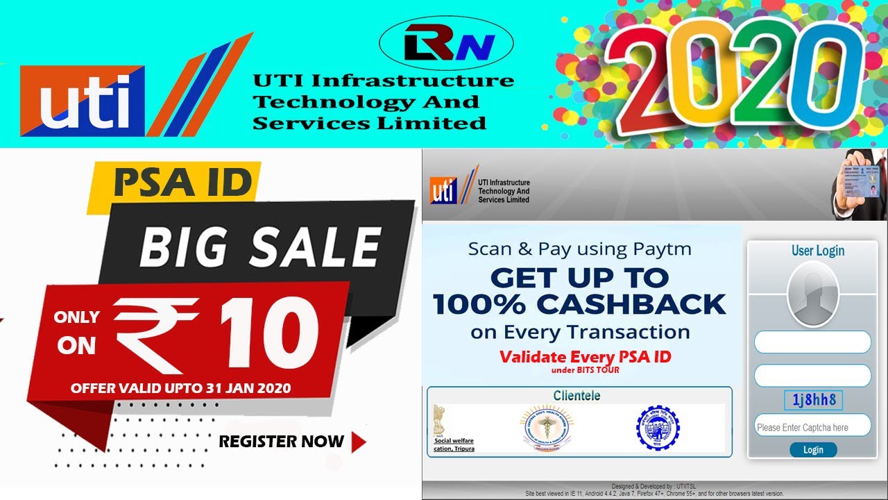 Get UTI PSA Distributor ID Offer || f4h