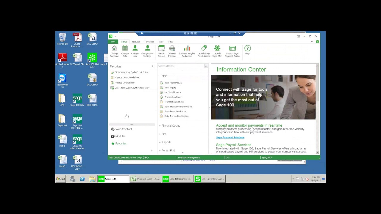 Sage 100 ERP Consultant: Automated Inventory Counts Multi-Bin WMS Shipping Payments