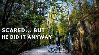 Mountain Biker sends Big Drop for the First Time | Finding confidence