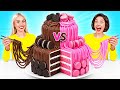 ケーキの装飾の挑戦 風船ガムvsチョコレートフード | おいしいキッチンレシピ Multi DO Challenge
