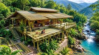 200 Days The Girl Building A Bamboo House ALONE Deep In The Forest | Full Building Process News