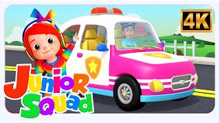 wheels police car fun adventure song kids more nursery rhymes