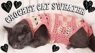 How to Crochet a Cat Sweater easy crochet sweater for spay & neuter | Last Minute Laura