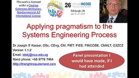 Applying pragmatism to the systems engineering process