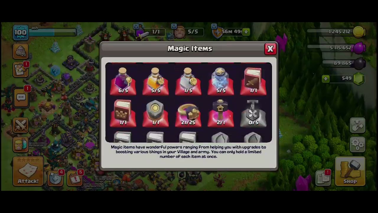 Coc rushing my way to th 17 using magic items/watch till end #leagueearner 