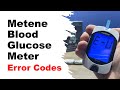 Metene Blood Glucose Meter Error Codes