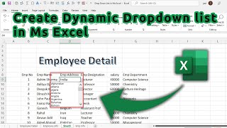 How to Create Dynamic Drop Down List in Microsoft Excel || Dynamic Dropdown lists in Ms Excel