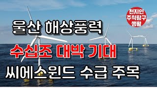 울산 해상풍력 추진 . 수십조 대박 기대 .씨에스윈드 수급 주목