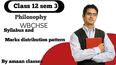 Philosophy Class 12 sem 3 syllabus and Marks distribution pattern by amaan classes