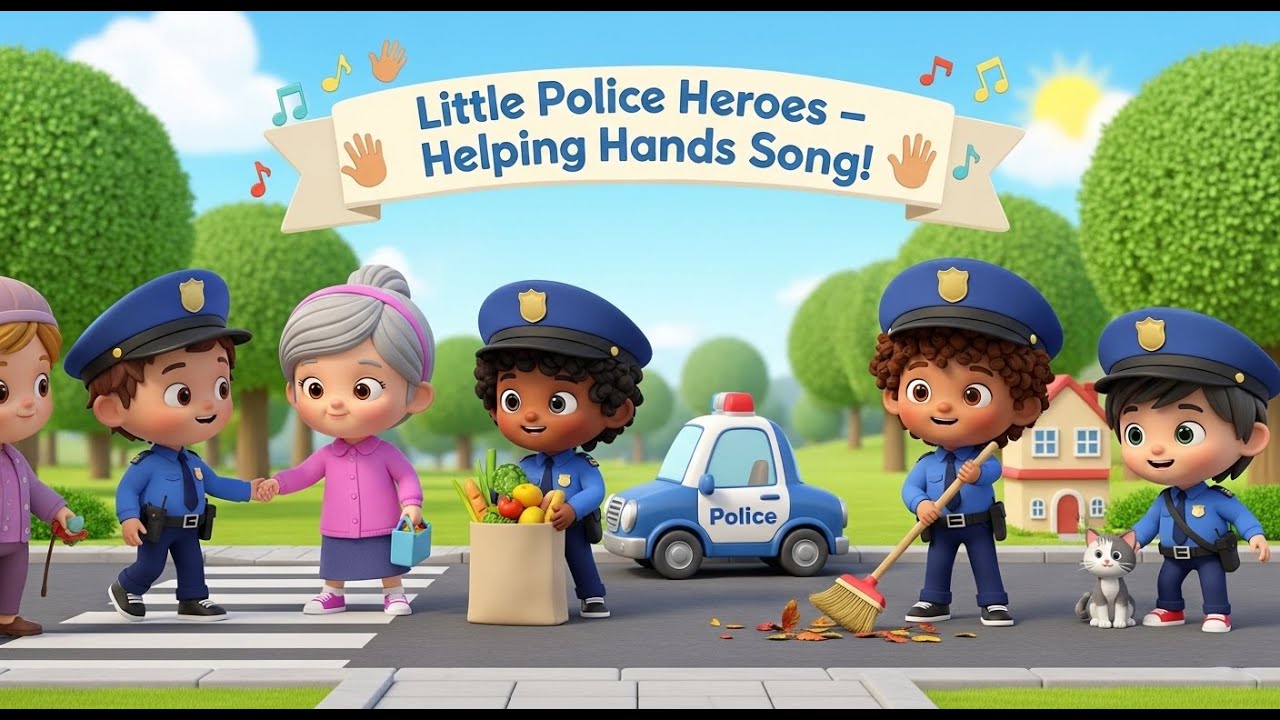 Little Police Heroes – Helping Hands Song 🚓👐 | Fun Safety & Song for Kids | Sing-Along Nursery Rhyme