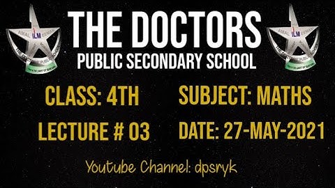 Class 4th Maths Lecture # 3 [27-May-2021] dpsryk