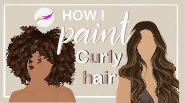 How to draw curly hair on Procreate (Procreate tutorial for beginners)