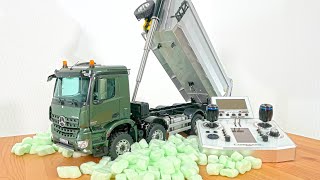 RC MERCEDES BENZ AROCS HALFPIPE TIPPER FIRST TEST// SCALEART// UNBOXING RC TRUCK 8X8 TIPPER TRUCK