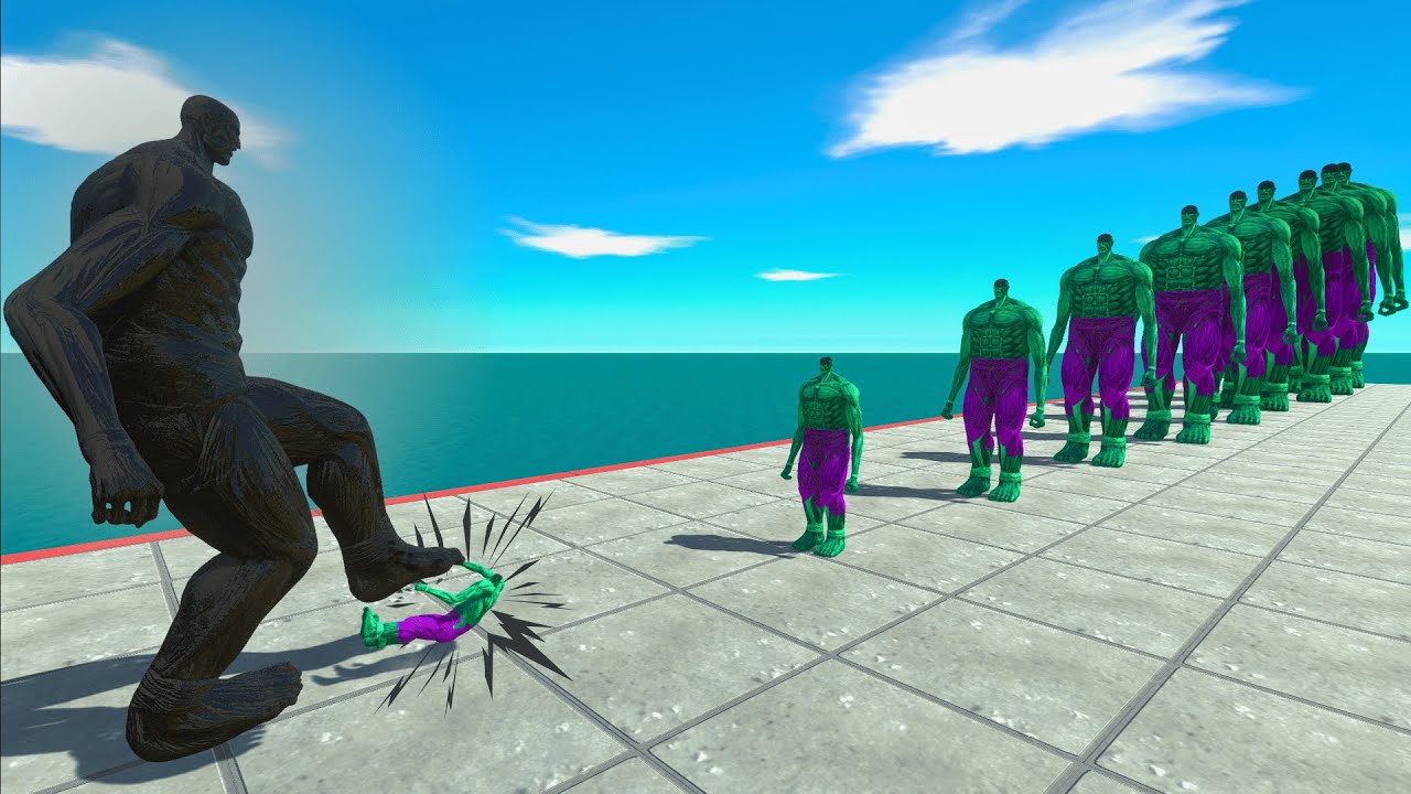 DARK Creepy Monster to BLACK Titan vs 10 Growing Levels of ANGRY HULK COLOSSAL TITAN - ARBS