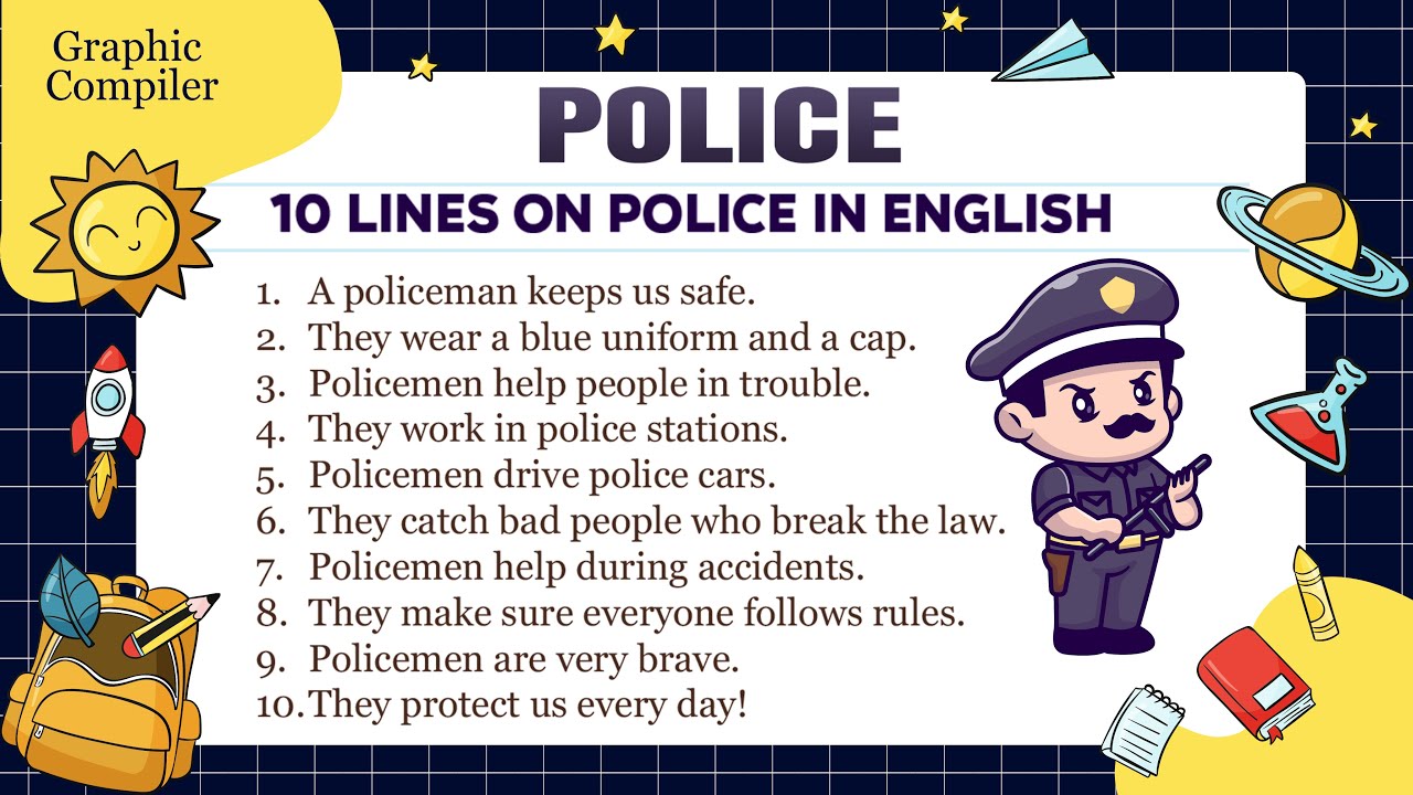 10 Lines On Policeman In English | Policeman Essay in English | Easy Essay for Kids-Graphic Compiler