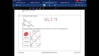 Geometry Spring Benchmark Practice - Right Triangles and Trigonometry