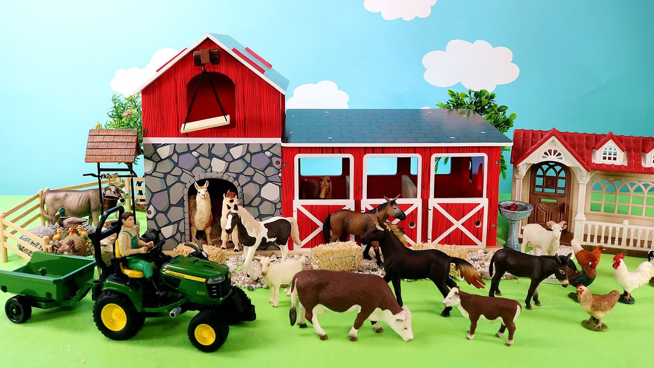 Fun Farm Diorama and Barnyard Animal Figurines YouTube