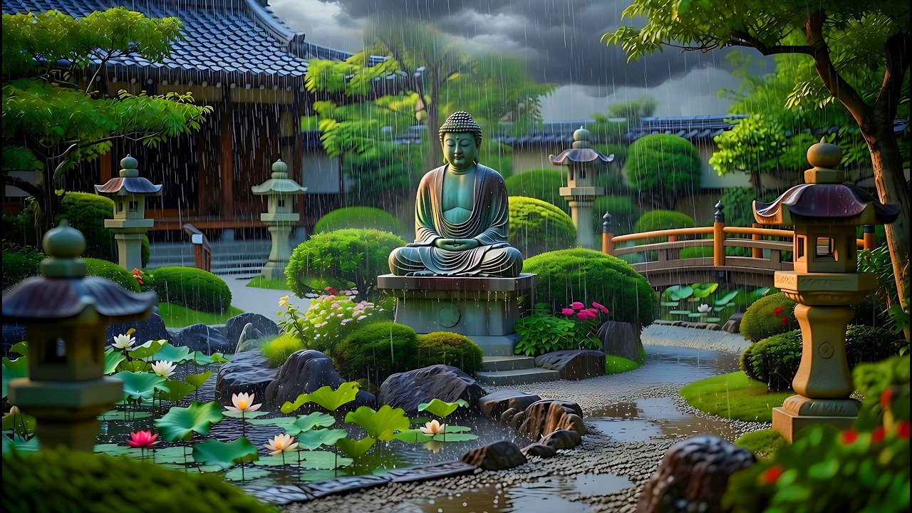 Tiếng Mưa Rơi Và Nhạc Thiền Bên Tượng Phật Giúp Tâm Hồn An Nhiên
