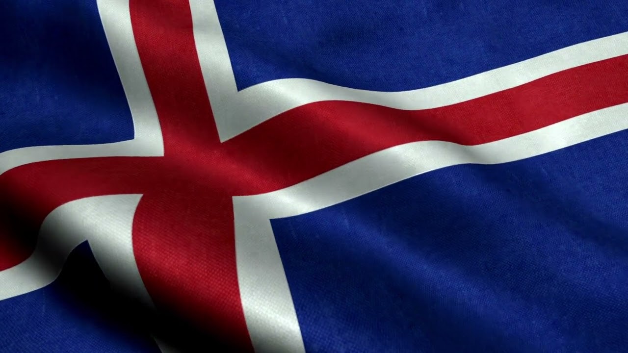 [11 Hours] Iceland Flag Waving - Video & Audio - Waving Flags