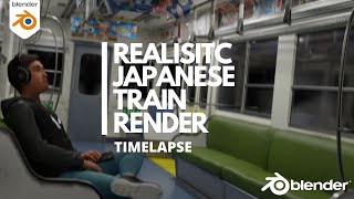 HOW I MADE THIS REALSTIC JAPANESE TRAIN RENDER | 100% BLENDER
