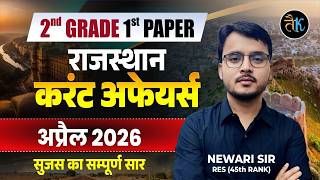 Rajasthan Current Affairs 2026 Marathon | April 2026 Complete Revision For All Exams