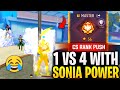 Sonia 😁 Unexpected 1 vs 4 CLUTCH | CS Rank Push | Grandmaster Push | Road to Grandmaster In Season22