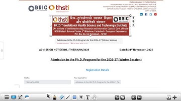 THSTI JNU PhD 2026-27 (Winter Session) Application form is out📢