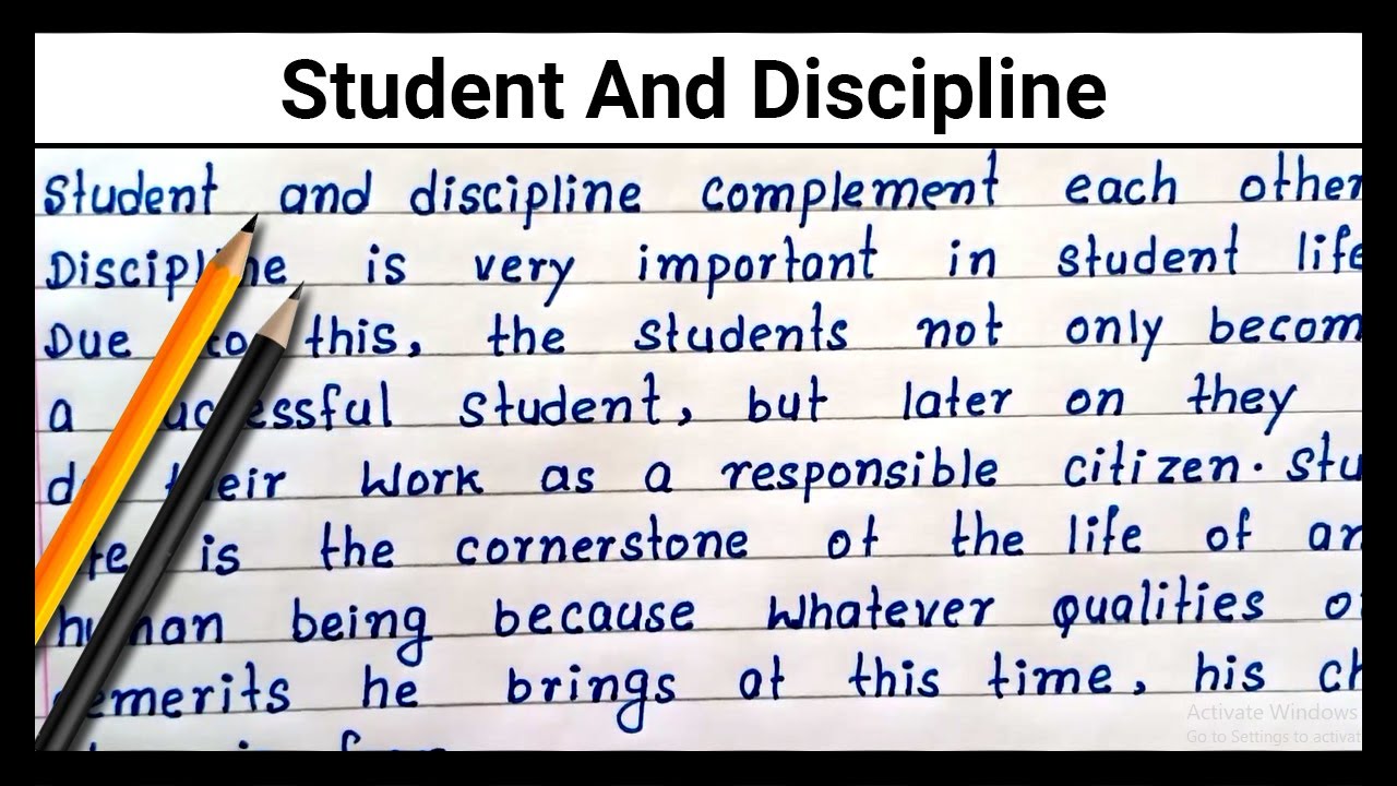 write a essay on discipline