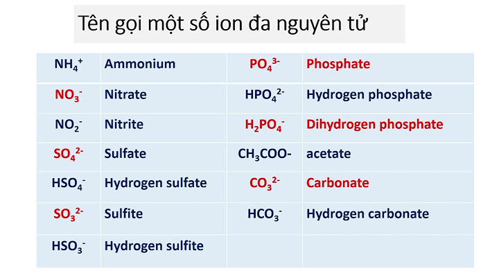 Hóa 10 cách gọi tên các ion đa nguyên tử