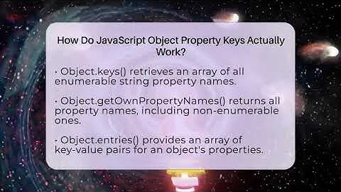 How Do JavaScript Object Property Keys Actually Work? - JavaScript Toolkit