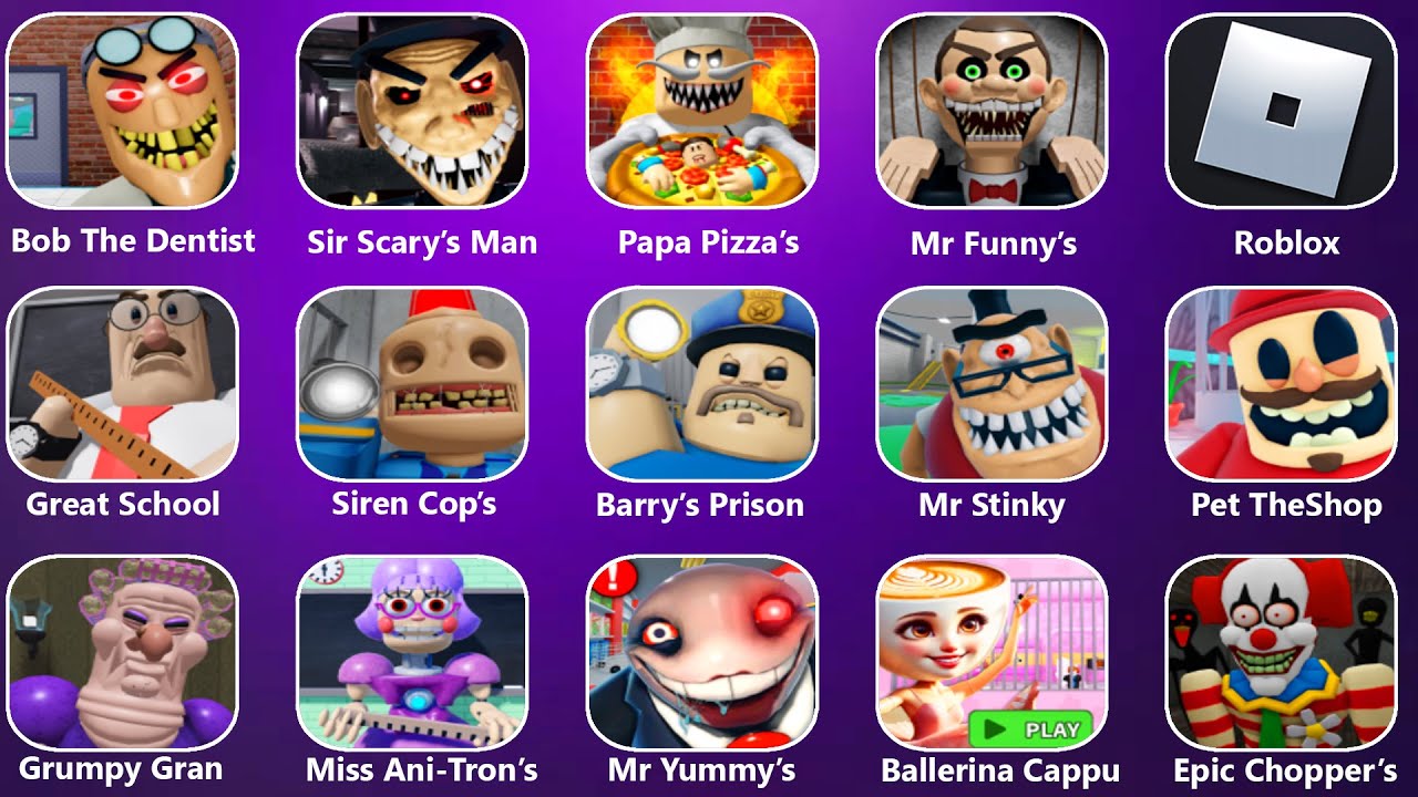 ESCAPE EVIL CHEF’S KITCHEN,SIR SCARY’S MANSION,EVIL NURSE’S HOSPITAL,SCARY HOSPITAL,MISS ANITRON’S