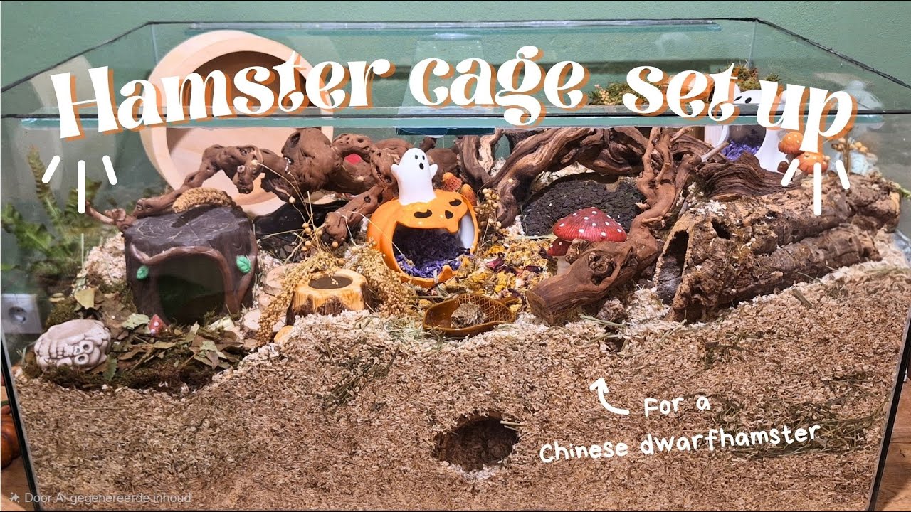 Hamster cage set up | Halloween / Autumn theme